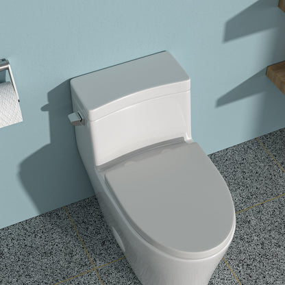 1 Piece Toilet With Soft Closing Seat - White