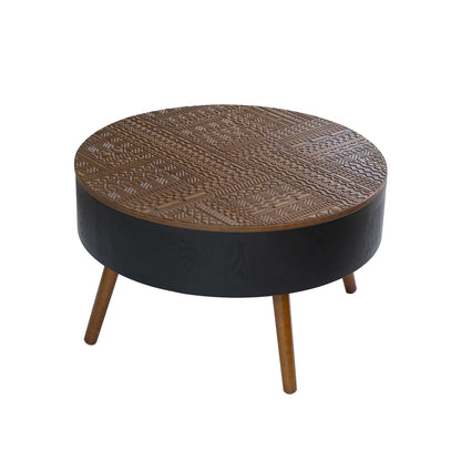 Round Coffee Table With Storage Function For Living Rooms