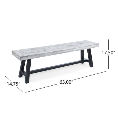 Tranquilizer - Outdoor Acacia Wood Bench With Slat Panel Design