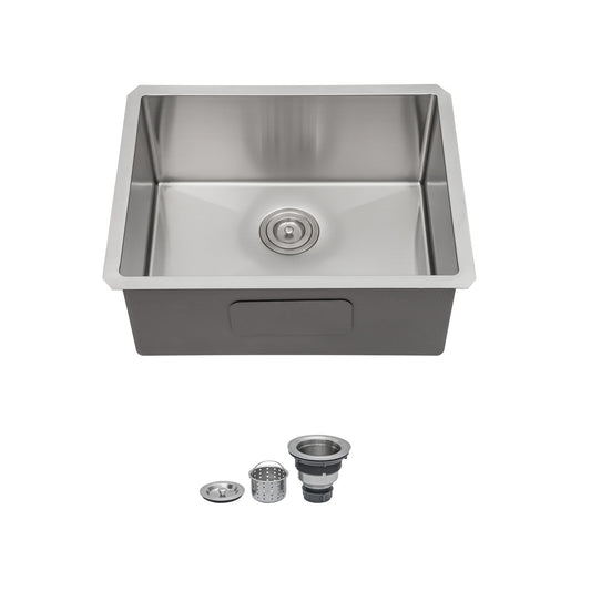 Undermount Stainless Steel Kitchen Sink, Deep Single Bowl Basin