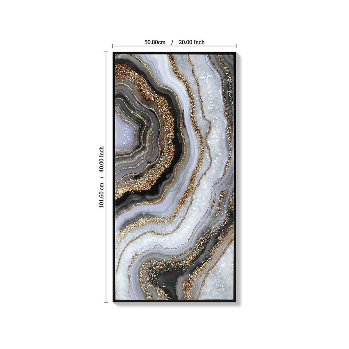 Canvas Painting Wall Art Framed, Artwork Decor, Picture Marble Print Paintings For Living Room - Frosted Glass / Gold