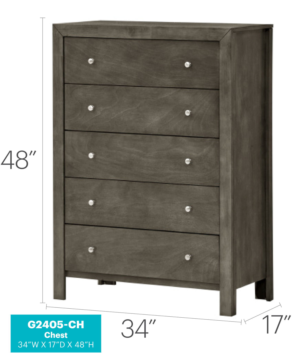 Transitional Elegant Storage Chest - Gray