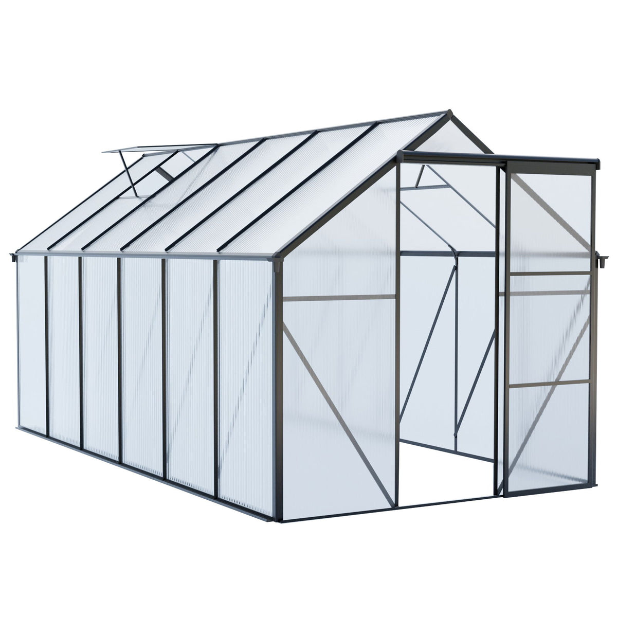 Polycarbonate house Raised Base And Anchor Aluminum Heavy Duty Walk-In houses For Outdoor Backyard In All Season