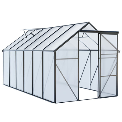 Polycarbonate house Raised Base And Anchor Aluminum Heavy Duty Walk-In houses For Outdoor Backyard In All Season