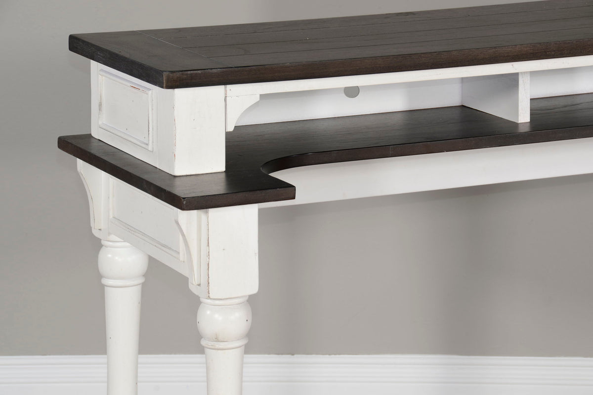 Carriage House - Console Table - Cottage White / Europen Dark