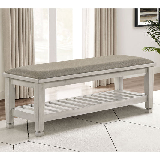 Bench With Upholstery Design - Ivory