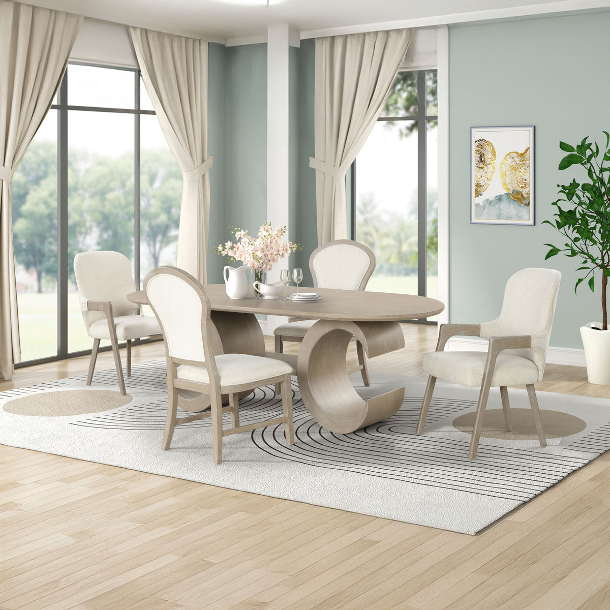 Gwendolyn - Oval Dining Table Set