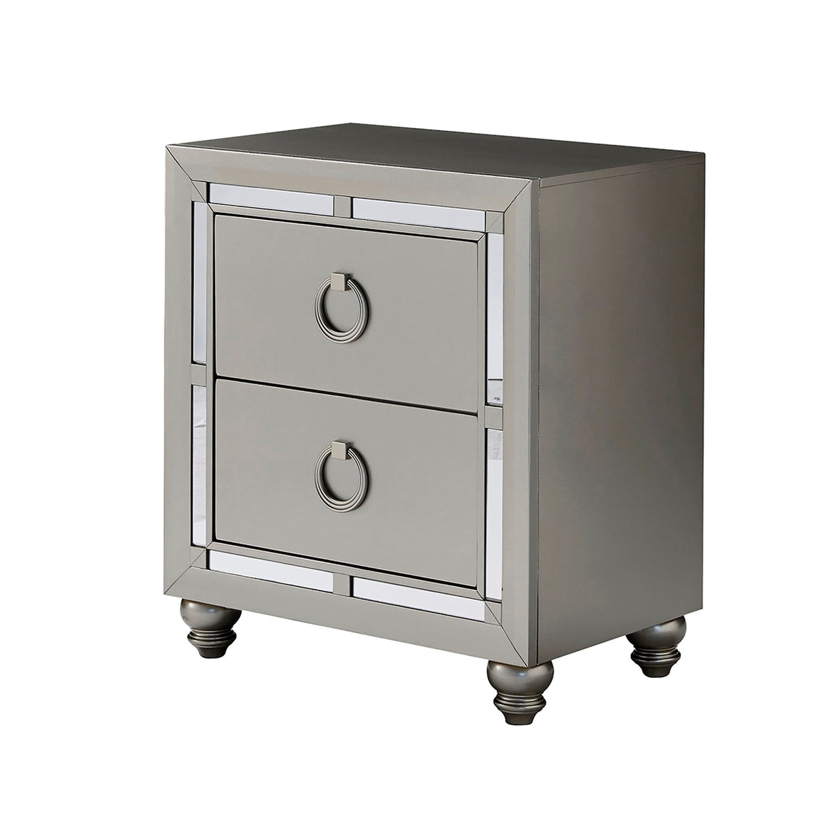 Chloe - Nightstand - Silver / Gray