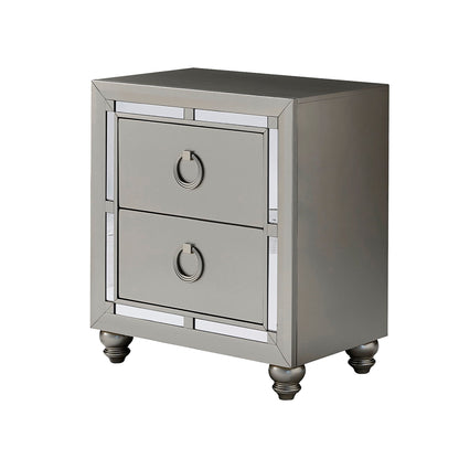 Chloe - Nightstand - Silver / Gray