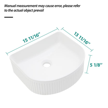 Vessel Bathroom Sink With Design - White