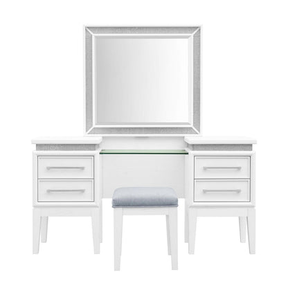 Reflections - 3 Piece Vanity Set - Pearl White & Rhinestone