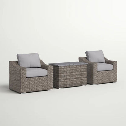2 Person Seating Group With Cushions Ideal For Cozy Outdoor Gatherings - Gray / Gray Mix
