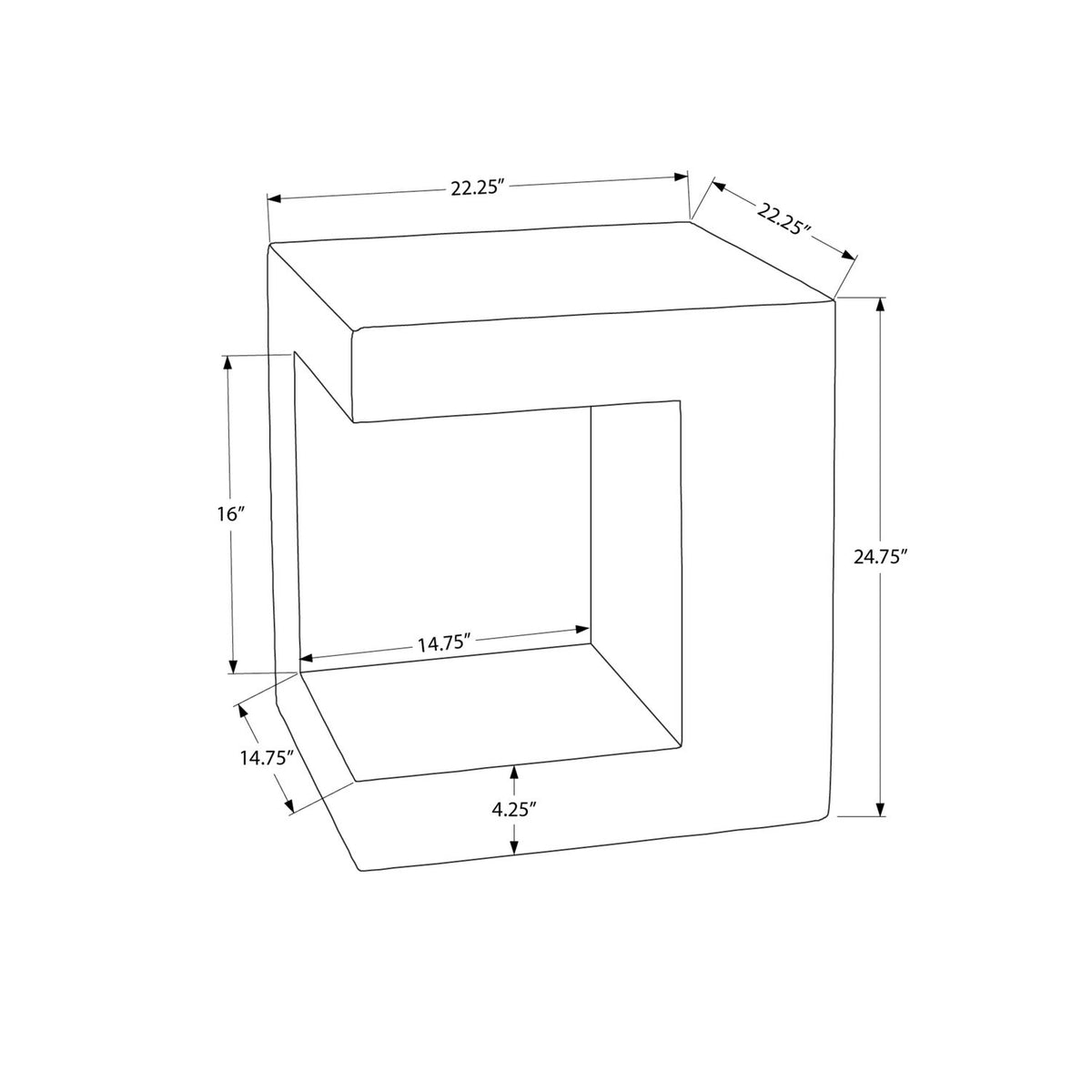 Contemporary Square Accent Table Indoor / Outdoor