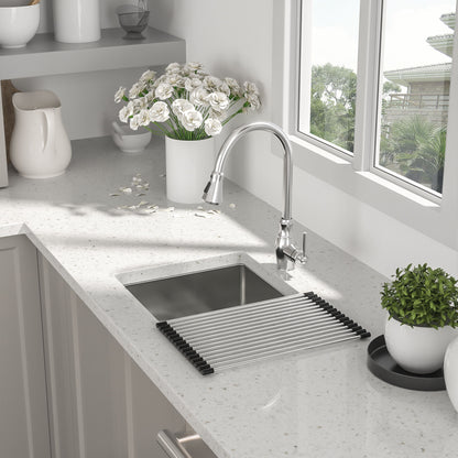 13" Undermount Kitchen Sink 16 Gauge Single Bowl - Brushed Nickel
