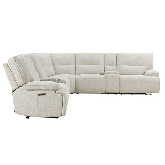 Lucius - 7 Piece Modular Zero Gravity Power Reclining Sectional - Gellar Marble