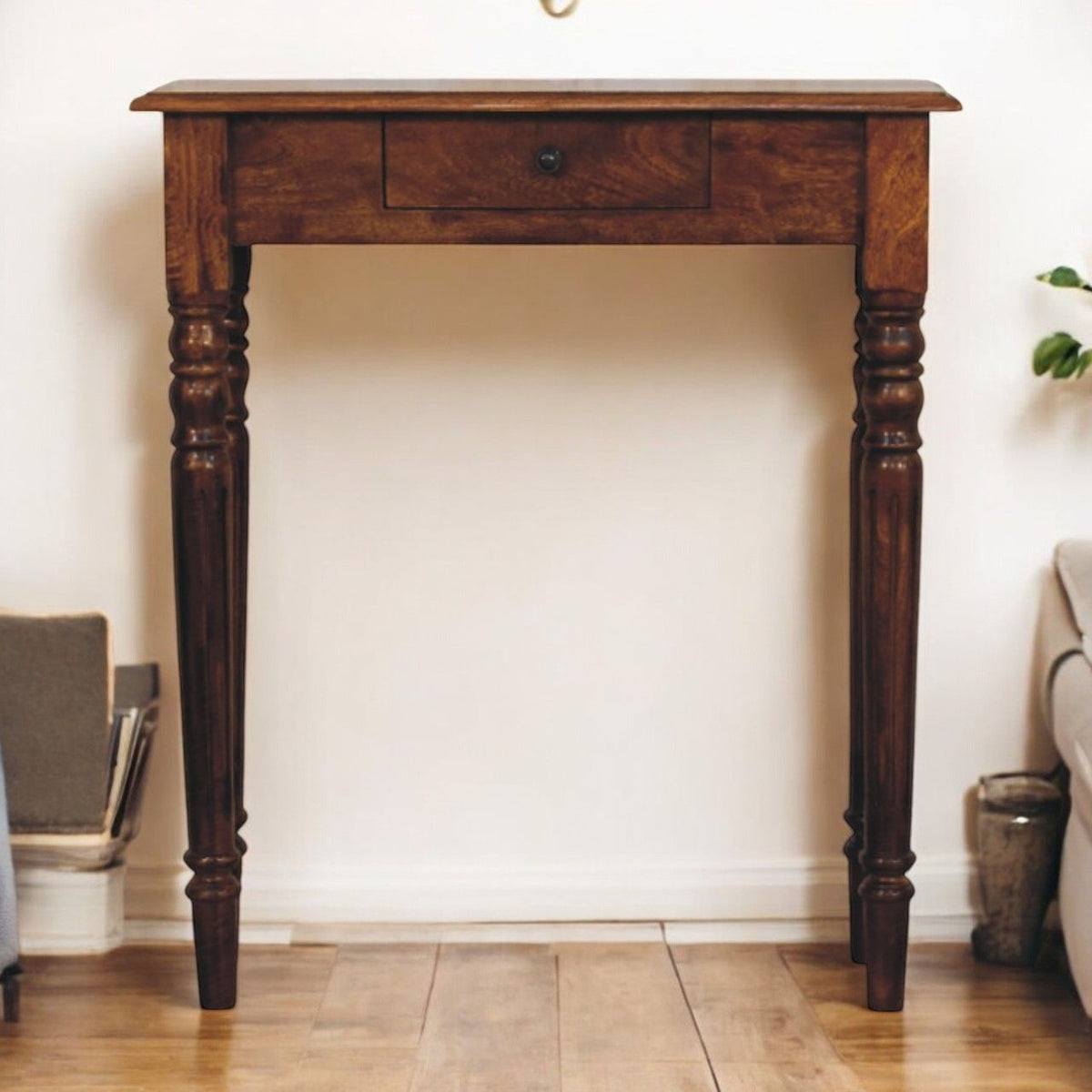 Turned Legs Drawer Console Table