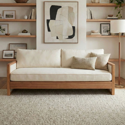 Modern 3 Seater Sofa With Armrests, Living Room Couch