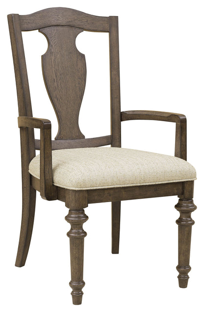 Saddle Creek - Wood Back Arm Chair (Set of 2) - Timber Brown