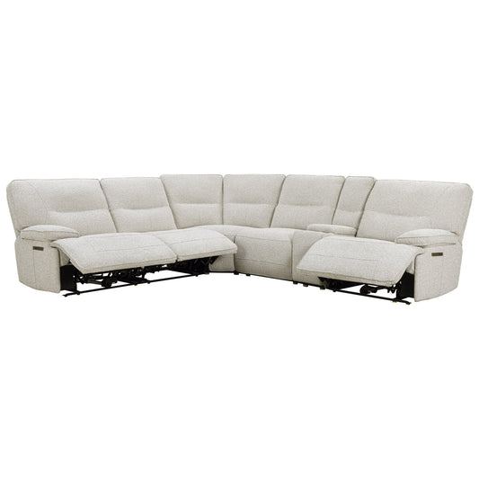 Lucius - 6 Piece Modular Zero Gravity Power Reclining Sectional - Gellar Marble