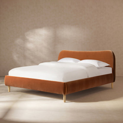 Roman - Curved Headboard Upholstered Platform Bed