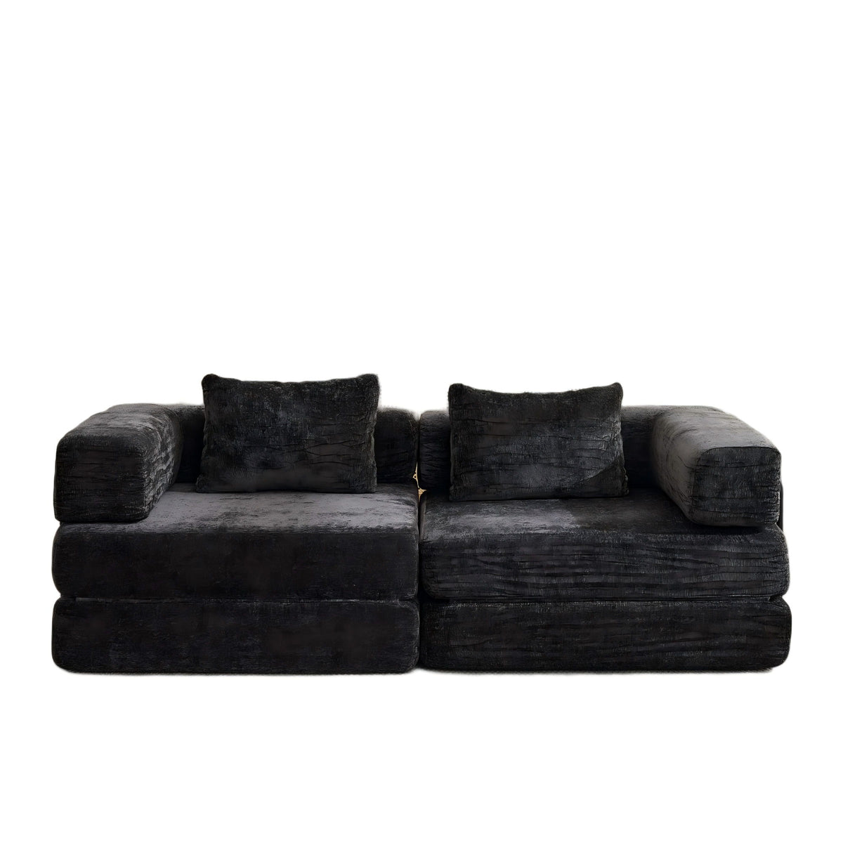 Convertible Floor Sofa Bed With Pillow Back Support Armrest