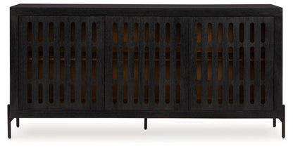 Vallisburg - Accent Cabinet - Black / Natural