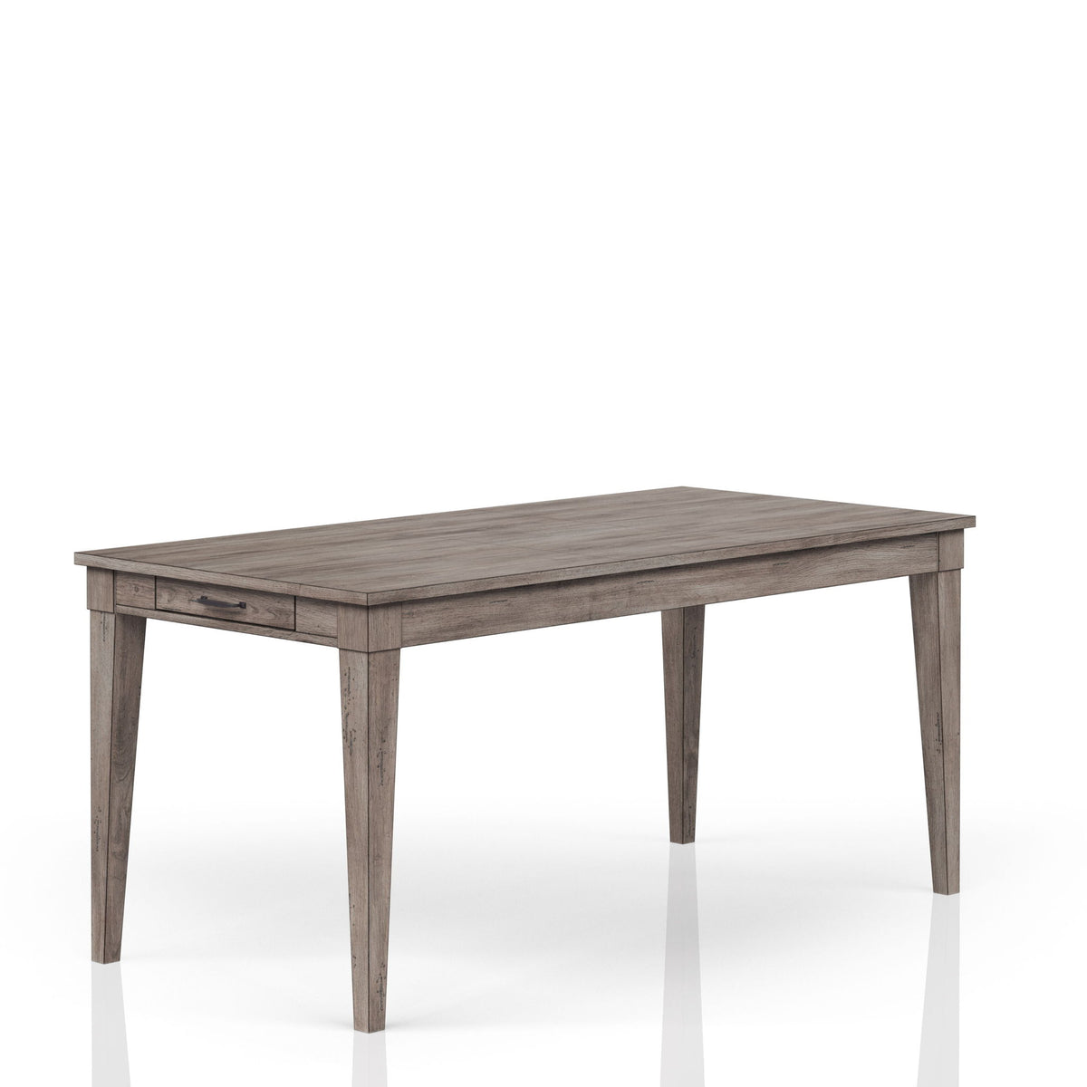 Rustic Dining Table 2 Storage Drawers And Leaf - Gray