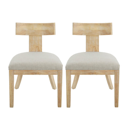 Modern Dining Chair With Fabric Upholstery In Elegant Design - Linen