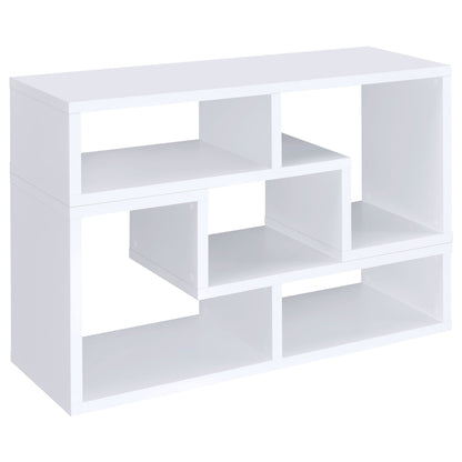 Convertable L-Shaped Bookcase With Open Shelves - White