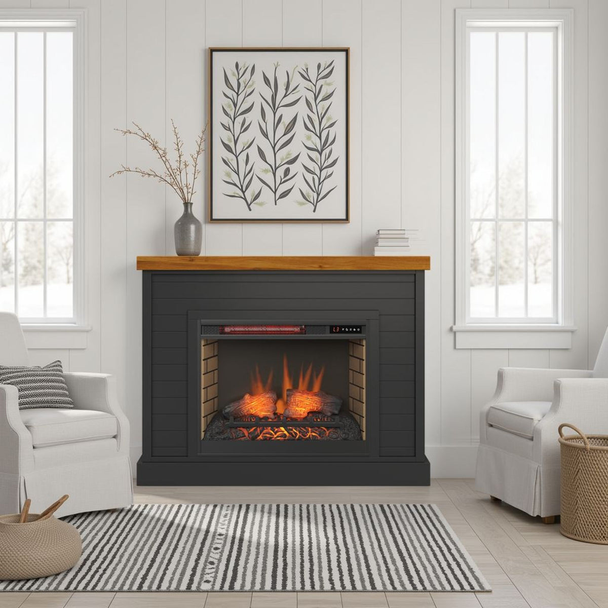 48" Fireplace With Mantel