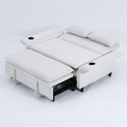 Modern Fabric Multi-Functional Sofa Bed With Adjustable Armrests And Backrests