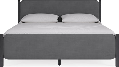 Elora - Wood And Velvet Upholstered Bed
