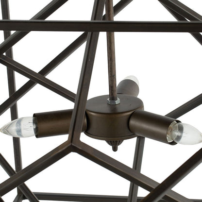 3 Light Metal Chandelier, Hanging Light Fixture With Adjustable Chain For Kitchen, Bulb Not Included - Black