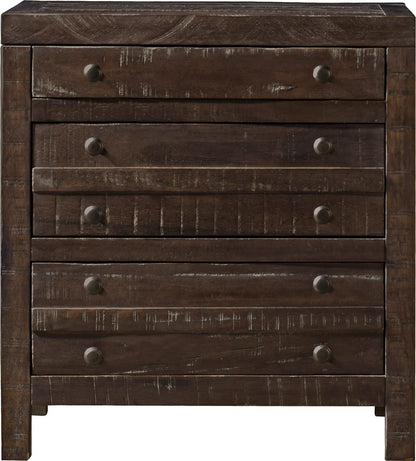 Townsend - Three Drawer Solid Wood Nightstand - Java