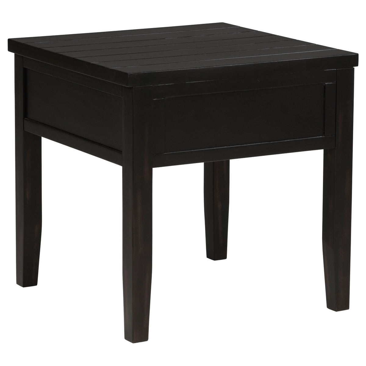Sutter - 1 Drawer Square End Table - Dark Brown