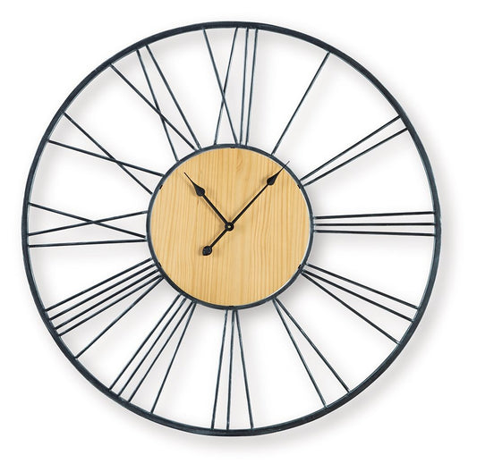 Brockett - Wall Clock - Black / Natural