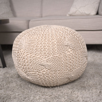Bordeaux - Knitted Round Pouf