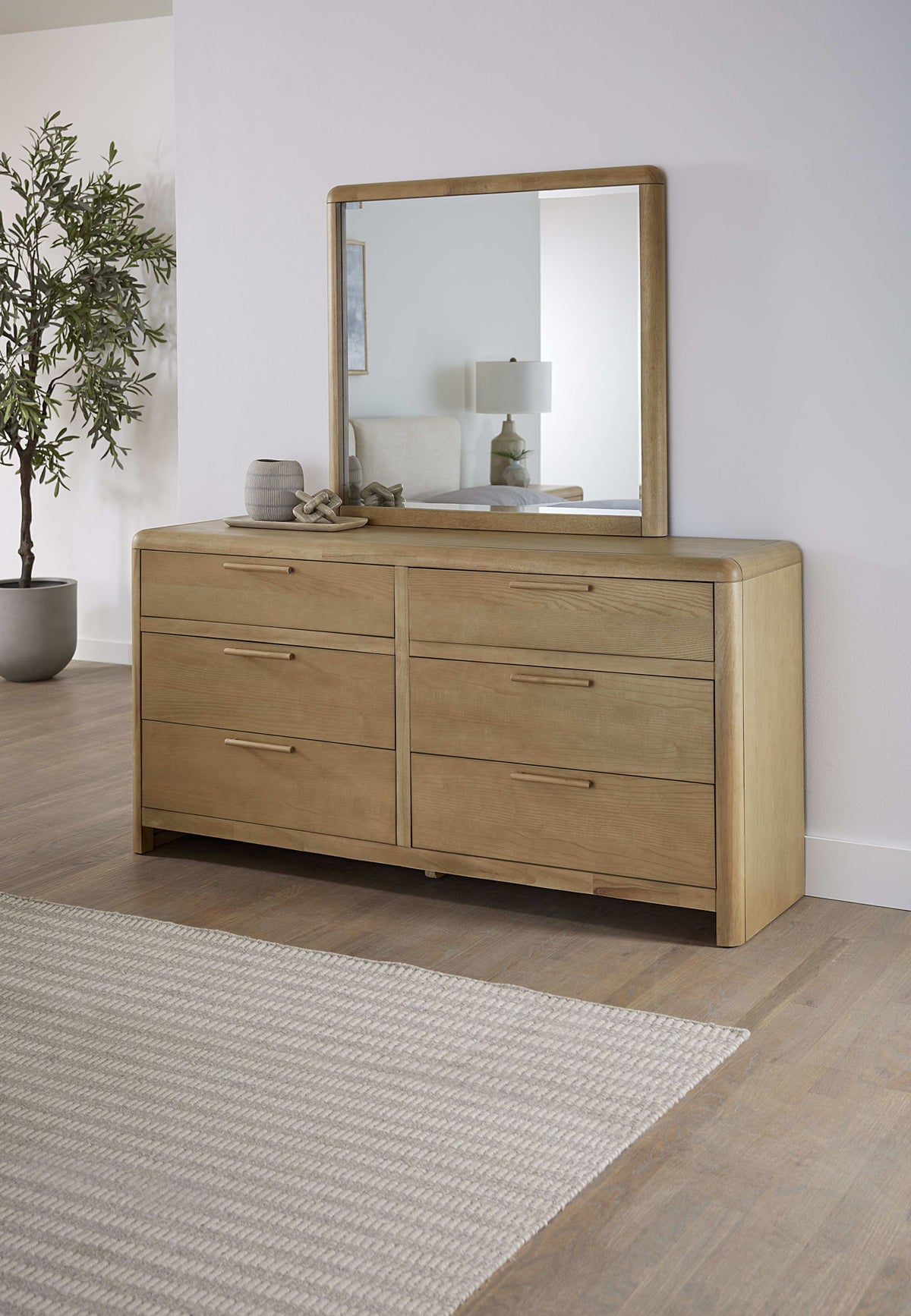 Furano - Six Drawer Ash Wood Dresser - Ginger