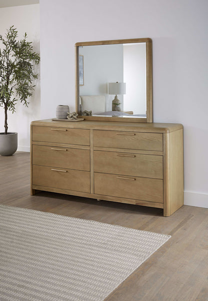 Furano - Six Drawer Ash Wood Dresser - Ginger