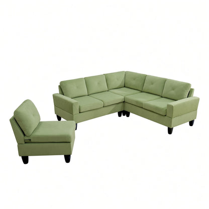 Modular L - Shaped Sectional Sofa 6 Seater 4 Piece Couch With Chaise