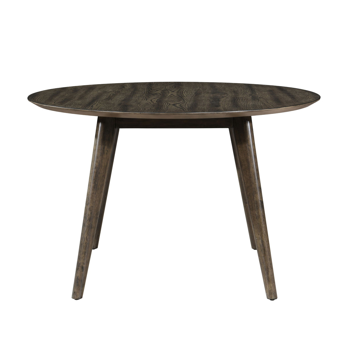Rex - 48" Round Dining Table & 4 Open Back Chairs - Walnut Brown