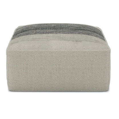 Sabella - Square Woven Outdoor / Indoor Pouf - Silver