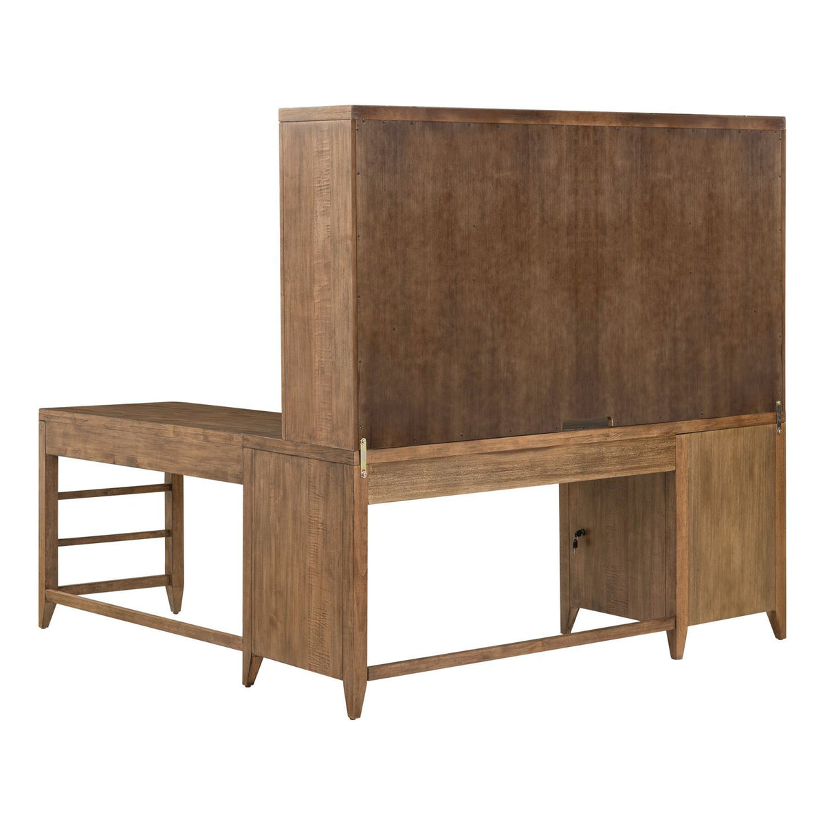 Shaker Lakes - Opt L Shaped Desk Set - Harvest Brown