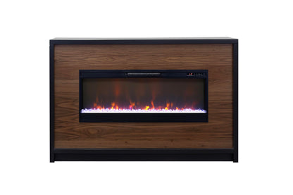 Aria - 62" Fireplace Mantel - Black / Walnut