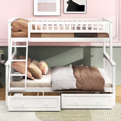 Bunk Bed With Drawers, Convertible Storage Bed