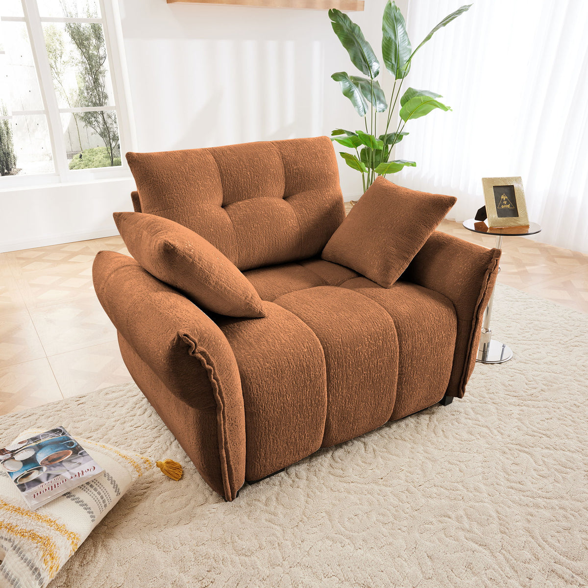 Modern Ergonomic Single Seater Sofa With High Resilience Cushions
