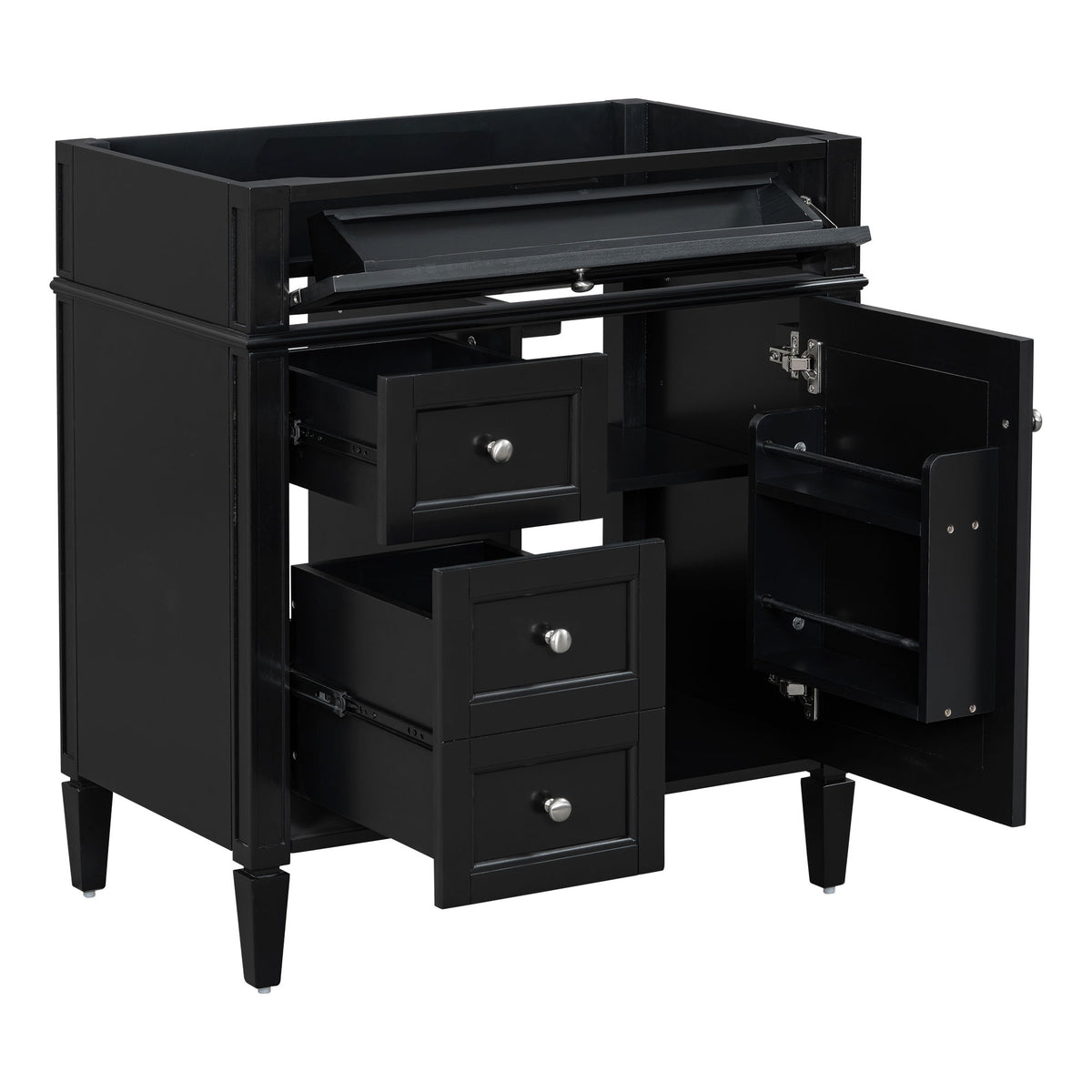 Bathroom Vanity With 2 Drawers And Tip-Out Drawer, Storage Cabinet