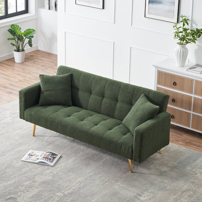 Teddy Fleece Sofa Bed With Luxurious Throw Pillows
