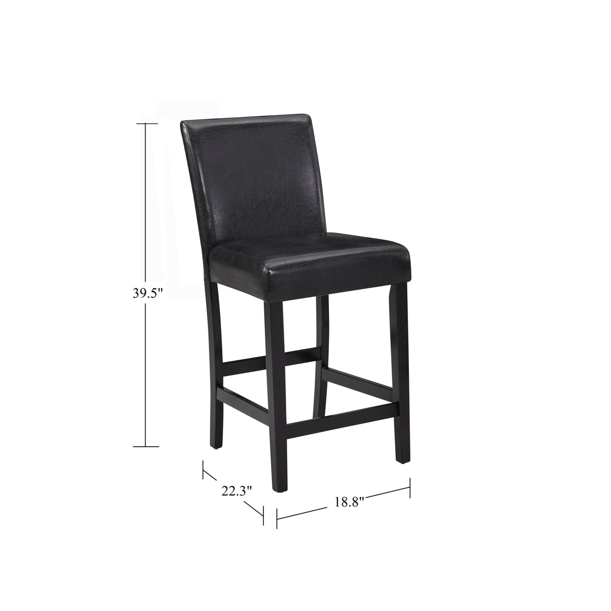 Modern 5 Piece Counter Height Dining Set With Tufted Nail Head Chairs
