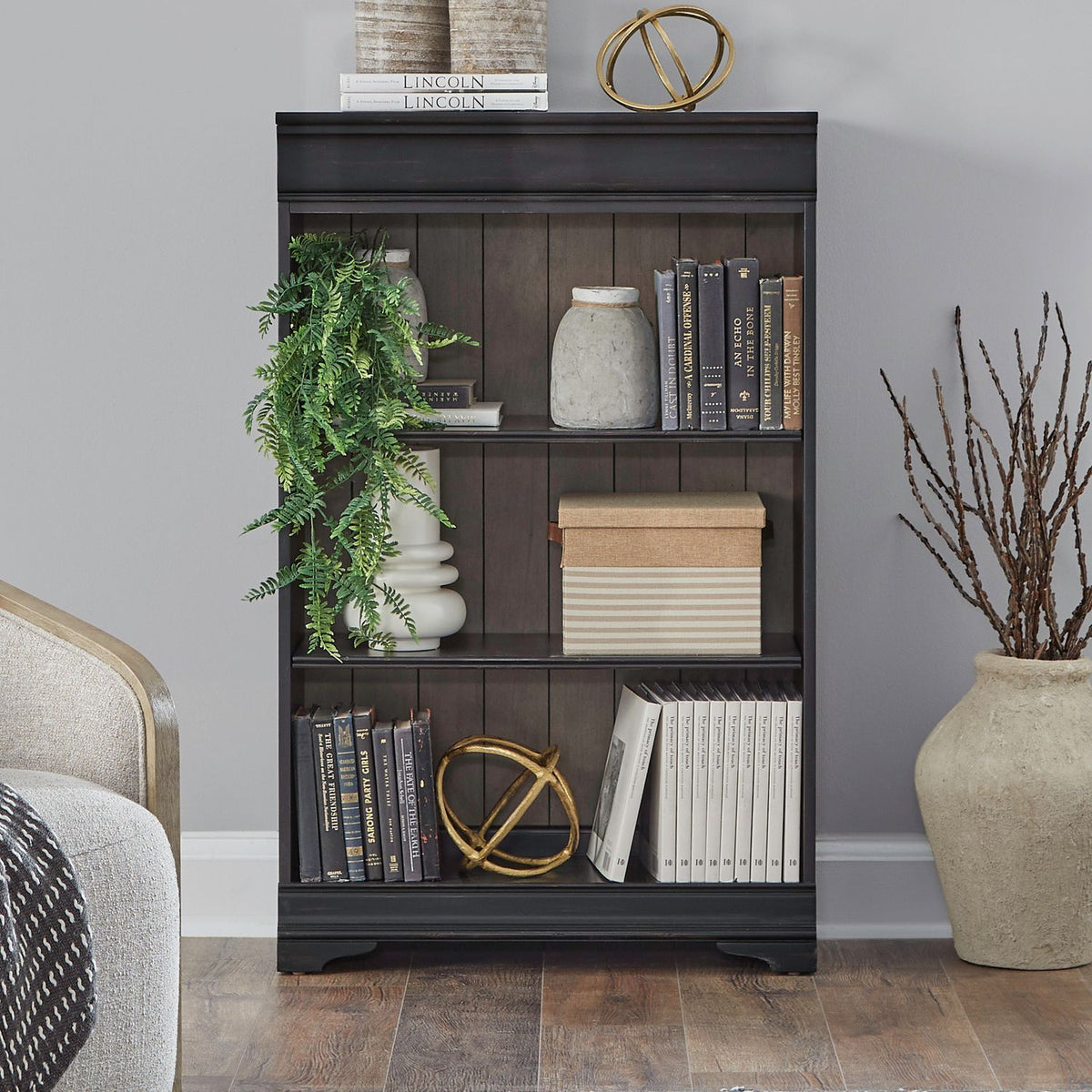 Meritage - 48" Bookcase - Aged Charcoal